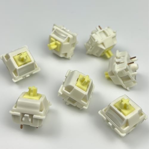 Gateron Creamy Silent Linear Mechanical Keyboard Switches,36 Pack | 5-Pin,45gf,Pre-lubed,Silent Linear Switches,Full POM with Light Guide pole,SMD LED,for MX Gaming Keyboards Switches - color: Cream Silent, size: 36Pcs
