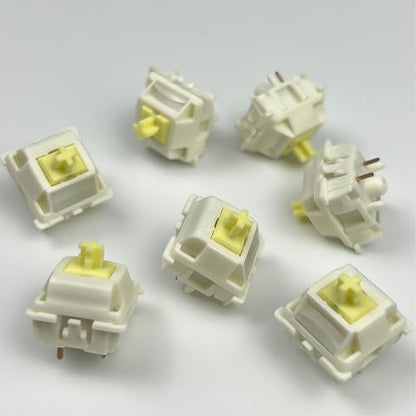 Gateron Creamy Silent Linear Mechanical Keyboard Switches,36 Pack | 5-Pin,45gf,Pre-lubed,Silent Linear Switches,Full POM with Light Guide pole,SMD LED,for MX Gaming Keyboards Switches - color: Cream Silent, size: 36Pcs