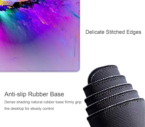 Gaming Mouse Pad Large,Abstract Spray Paint Mouse Pad Gaming Mouse Mat Desk Pad,31.5 x 11.8 Desk Mat Mouse Pads for Desk,Extended Keyboard Mousepad with Non-Slip Base and Stitched Edge - color: Abstract Spray Paint