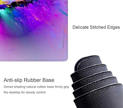 Gaming Mouse Pad Large,Abstract Spray Paint Mouse Pad Gaming Mouse Mat Desk Pad,31.5 x 11.8 Desk Mat Mouse Pads for Desk,Extended Keyboard Mousepad with Non-Slip Base and Stitched Edge - color: Abstract Spray Paint