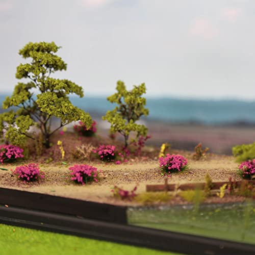 Miniature Vegetation Bushy Shrubs Tuft Flowers with Model Bases War Game DIY Railway Terrain Scenery (G) - color: G
