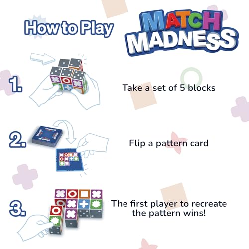 FoxMind Match Madness Board Game, Visual Recognition Matching Board Game, Family Puzzle Game to Develop Kids Problem Solving Skills - style: Match Madness