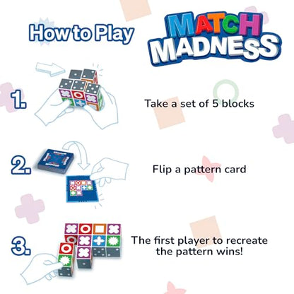 FoxMind Match Madness Board Game, Visual Recognition Matching Board Game, Family Puzzle Game to Develop Kids Problem Solving Skills - style: Match Madness