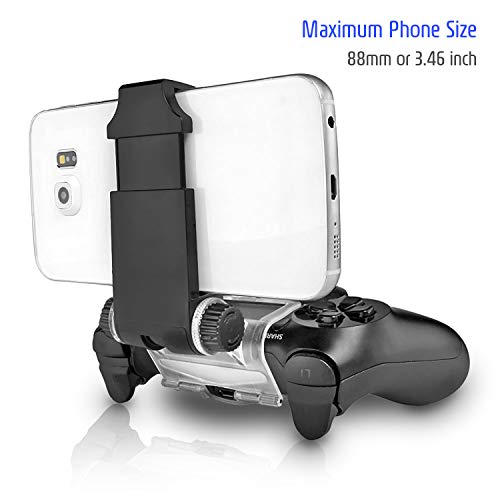 ADZ PS4 Controller Phone Mount - Smart Clip for Dualshock 4 Controller Compatible with iPhone, Android and PS4 Remote Play