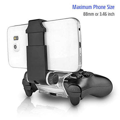 ADZ PS4 Controller Phone Mount - Smart Clip for Dualshock 4 Controller Compatible with iPhone, Android and PS4 Remote Play