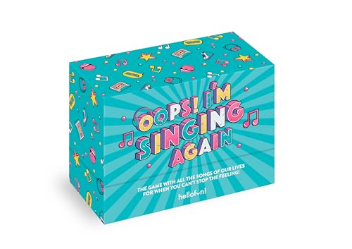 Hellofun! Music Board Games OOPS I`M Singing Againg | Musical Playing Cards Games | Family Games | Sing, Hum, Dance & Guess Songs | Game Night & Travel 4-12 Players | Ages 14+