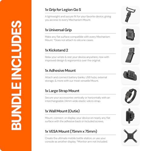 Mechanism 7-in-1 Bundle for Legion Go S | Kickstand, Battery, VESA & Wall Mounting Kit | Mount Anything to Your Legion Go Console & It to Anything | Case Friendly Accessories - color: Legion Go s