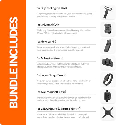 Mechanism 7-in-1 Bundle for Legion Go S | Kickstand, Battery, VESA & Wall Mounting Kit | Mount Anything to Your Legion Go Console & It to Anything | Case Friendly Accessories - color: Legion Go s