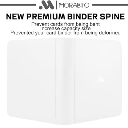 Card Binder 12 Pocket,Trading Card Binder Holds up to 1200 Cards with 50 Sleeves,Zipper Card Holder Album Compatible with TCG Card/Game Cards/Sports Card - color: White, size: 12 Pocket 1200