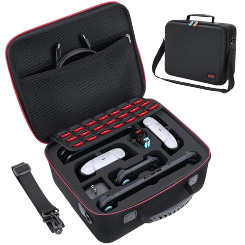 Migitec All-In-1 Travel Carrying Case Compatible with Nintendo Switch 2 | Protective Hard Case for Switch 2 Console, Dock, Pro Controllers, Joy-Con Grip, Power Adapter, 21 Games, Cables & Accessories