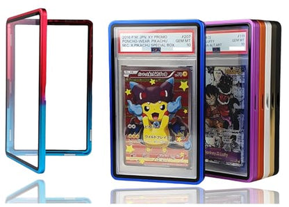 RedCap Magnetic Aluminum PSA Graded Card Holder 35PT Premium PSA Slab Protector Display Case with UV Resistant Glass Fits Standard PSA Graded Sports Trading Cards - Blaze Tide - color: Blaze Tide
