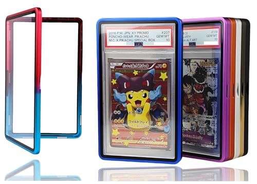 RedCap Magnetic Aluminum PSA Graded Card Holder 35PT Premium PSA Slab Protector Display Case with UV Resistant Glass Fits Standard PSA Graded Sports Trading Cards - Blaze Tide - color: Blaze Tide