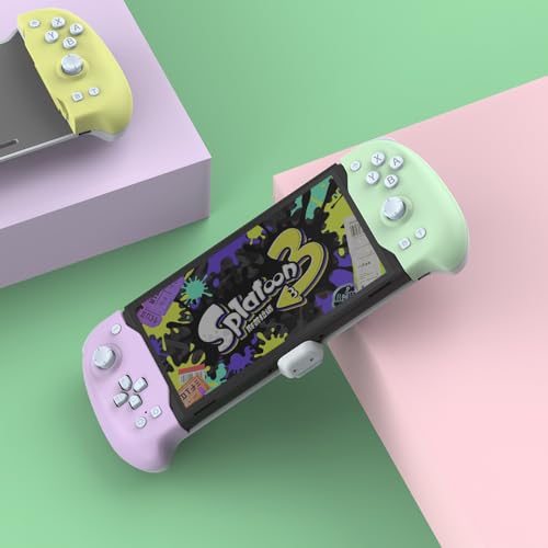 Dobe - Eggshell Controller Gripcon Controller for Handheld Mode, Ergonomic Controller for Nintendo Switch with 6-Axis Gyro, Dual Motor Vibration, Compatible with Games of Switch, Purple and Green - color: PURPLE&GREEN