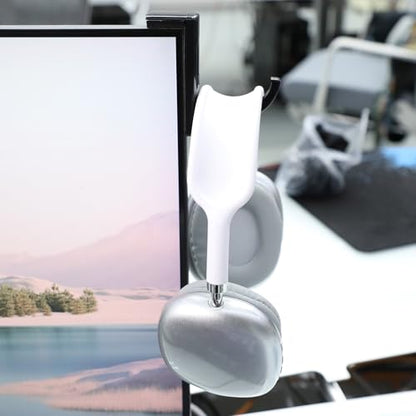 2pcs Monitor Headphone Stand Hook Headset Holder Hanger Adhesive Gaming Earphones Hanger Stick-on Support for Computer Over Ear Earphone Monitor Screen Edge Wall Mount Gaming Desk Accessories