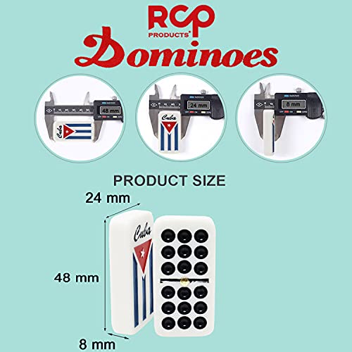 Dominos Set for Adults – Professional Double 9 Dominoes Set of 55 Tiles, Metal Spinner, Classic and Travel Board Game with Wood Case Juegos de Mesa (Cuban Flag) - color: Cuban Flag