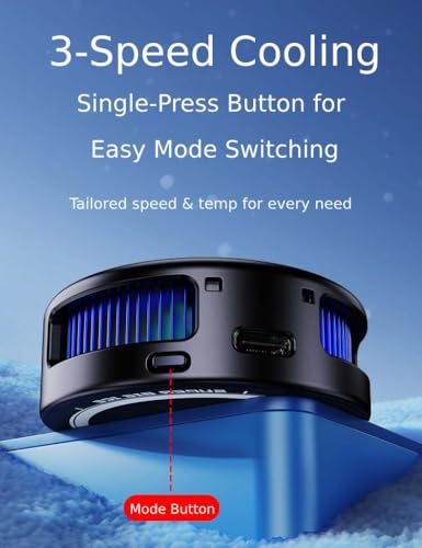 Phone Cooler for Gaming, Low Noise USB Cell Phone Cooler with Smart Temp Control, Phone Cooling Fan with RGB LED Lights, Magnetic Ring & Clip Fan for Phone Gaming & Streaming - color: Gray