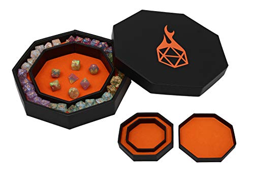 Forged Dice Co. Dice Arena Rolling Tray and Storage Compatible with Any dice Game, D&D and RPG Gaming - color: Orange