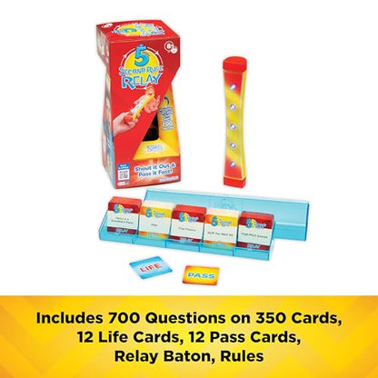 5 Second Rule Relay - Family Party Game - Electronic Relay Baton - Shout It Out & Pass It Fast! - for 2 or More Players, for Kids Ages 8 and Up - style: Relay