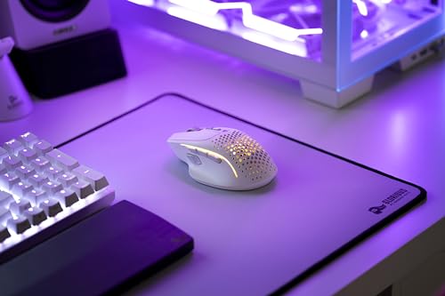 GLORIOUS Gaming Model I 2 Wireless Gaming Mouse - Hybrid 2.4Ghz & Bluetooth, 75g Superlight, 9 Buttons (2 Swappable), RGB, PTFE Feet, MMO/MOBA/FPS, Long Battery Life, Side Thumb Rest - White - color: Matte White, size: Model I2 Wireless