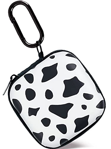 Earbud Case Headphone Organizer Ear Bud Case Portable EVA Carrying Box Storage Bag with Carabiner for AirPods Beats Bose Galaxy Buds 4/3/FE Data Cable Storage (Cow) - color: Cow