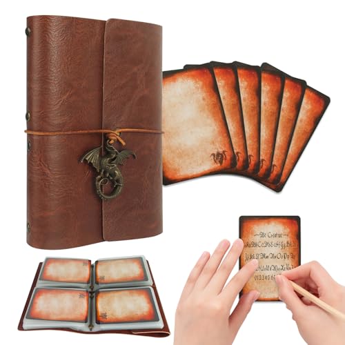 Spellbook Cards Holder DND RPG Pocket Spell Book & Reference Card Holder, Tome of Recollection TTRPG Gaming Accessories for Dungeons and Dragons Beginner Master (60 Poker-Size Player Cards Included) - color: Multicolor