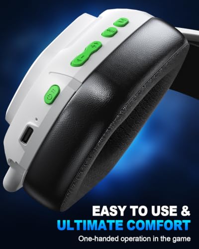 Wireless Gaming Headset for PS5 PS4 PC Switch Mac, 100H Playtime | 2.4GHz ≤20ms Low Latency & Bluetooth, Game/Music Modes, 50mm 3D Stereo, ENC Mic, Foldable Comfort for FPS, RPG & Multiplayer