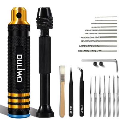 Model Scriber Tool Kit, 7-Blade Chisel Set for Gunpla | 0.1-2.0mm Blades, Panel Line Scriber for Gundam Model Kit HG/RG/MG, Resin Kits, Model Hobby, Pin Vise Hand Drill & Bits
