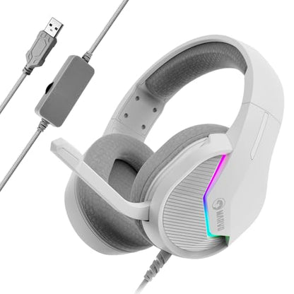 MARVO USB Gaming Headset with Mic, Wired Headphone with Surround Sound, Noise Canceling Gaming Headphones for PC, PS4/PS5, Laptop, Mac, Switch- H8618