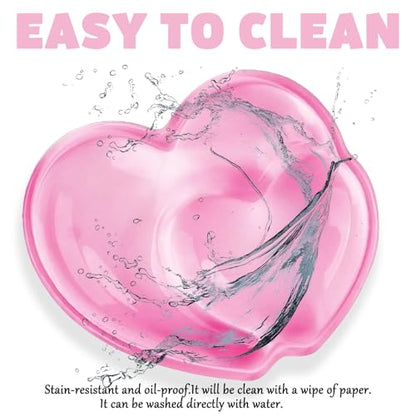 Gel Wrist Rest for Keyboard and Mouse Transparent Pink Heart Elbow Pad Cushion Ergonomic Cute Clear Cool Mouse Wrist Pad Silicone Non-Slip Support for Computer Gaming Home Office Hand Pillow - color: Heart Pink
