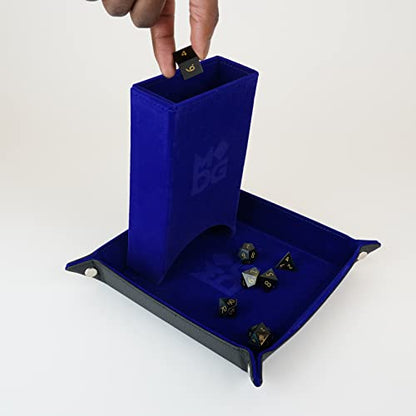 FanRoll Fold Up Dice Tower: Blue, Role Playing Game Dice Accessories for Dungeons and Dragons - color: Blue