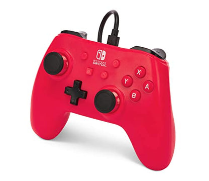 PowerA Raspberry Red USB Game Controller for Nintendo Switch - color: Raspberry Red