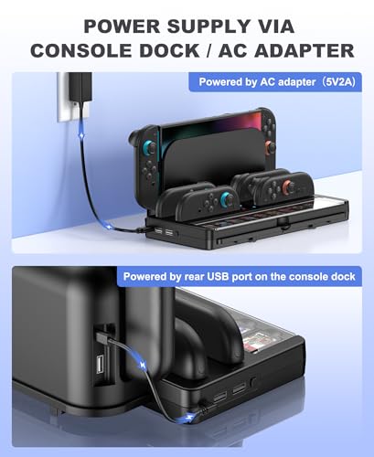 Switch 2 Charging Dock Station & Organizer Station for Nintendo Switch 2, 4-In-1 Charging Dock Base Station for Switch 2 Joycons with Indicator，Switch 2 Accessories Kit Storage with 20 Game Slots
