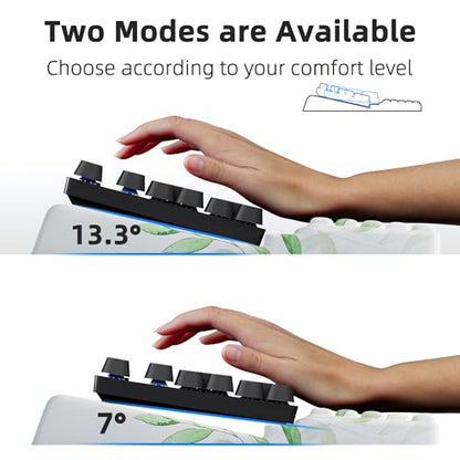 Ospelelf Keyboard Wrist Rest Pad Comfy Ergonomic Keyboard Stand Holder Office Desk Accessories Work from Home Essentials Green Leaves Pattern - color: Green Leaves