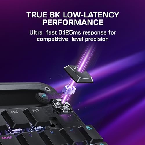 Turtle Beach Command Series KP7 Compact Hall-Effect Gaming Keypad | Extended Thumb Bar, Low-Profile Hall-Effect Switches, Rapid Trigger, Double Shot PBT Keycaps, 8K Polling, Per Key RGB, Black - style: KP7 Keypad