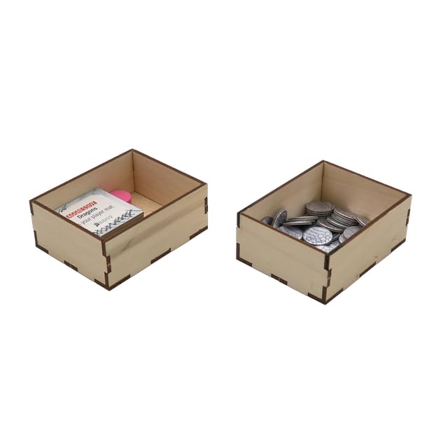 The Broken Token Game Organizer Compatible with Wyrmspan - Wooden Game Organizing Box with Multiple Trays