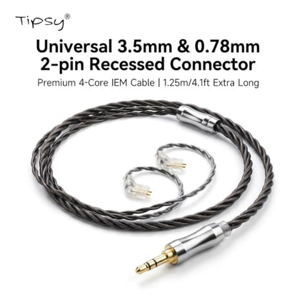 Tipsy M3 Professional IEM for Musicians, 2BA + 1DD Drivers, 36dB PNC, IPX5, Acoustic-Runway™ Technology, Skin-Friendly Resin, Detachable 0.78mm 2-pin Cable (B-Blue) - color: B-Blue