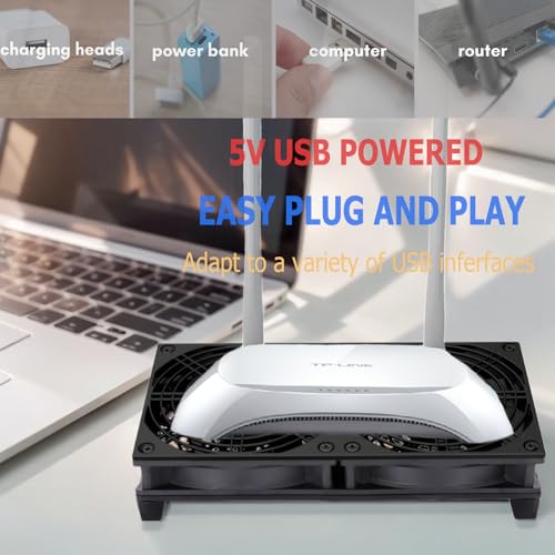 VTRETU Cooling Fan, Dual 120mm Fan for Router Rack DIY Audio Video Network Cabinet Server Cooling Project and Equipment Workstation Xbox PS5 Cooling Accessories 240 * 120 * 25mm - style: 240mm
