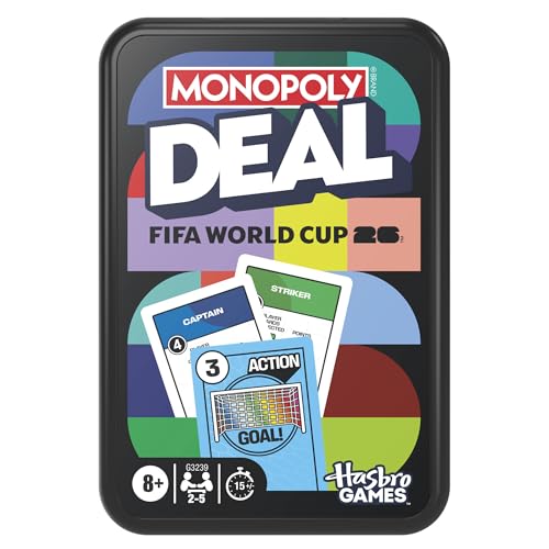 Monopoly Deal FIFA World Cup 2026 Edition Game – Officially Licensed FIFA World Cup Soccer Card Game for Kids – Ages 8+ – 2 to 5 Players – 15 Mins. - style: Monopoly Deal