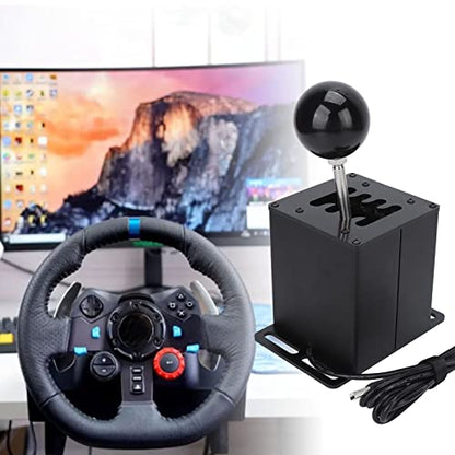 Sim Racing Shifter, USB Simulator Shifter 7+R Shifter H Gear Lever Shifter Sim Shifter for ATS ETS Dust WRC Sim Racing Game