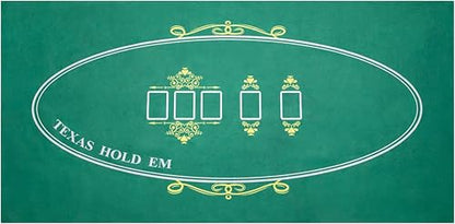 Poker Mat 36 x 72 inches with Storage Case, Double-Sided Blackjack Table Mat and Texas Hold'em, Casino Poker Felt Cover, Tabletop for Playing Cards and Home Game Nights