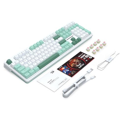 Redragon K745 HE Rapid Trigger Gaming Keyboard, 8K Wired Mechanical Keyboard w/Next-Gen UltraMag 100% POM Silky Magnetic Switch, Dual-Module Floating Patent Structure Design, 5-Layer Noise Dampening - color: Jade Cloud (HE Version), size: 108 Keys