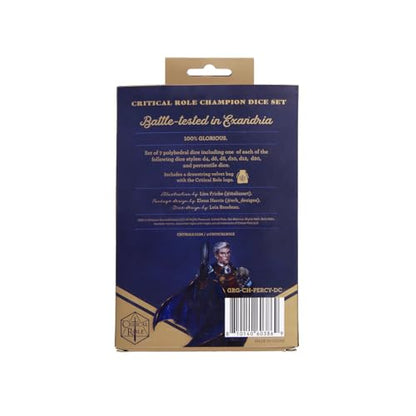 Critical Role Champion Dice Set: Percival Fredrickstein Von Musel Klossowski De Rolo III