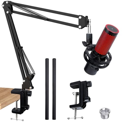 For HyperX QuadCast 2 Boom Arm - Mic Arm Compatible with Hyper x QuadCast, Microphone Boom Arm with Cable Ties, Improve Sound Quality, Mic Boom Arm for Hyperx QuadCast by SUNMON - color: QuadCast 2 Mic Boom Arm
