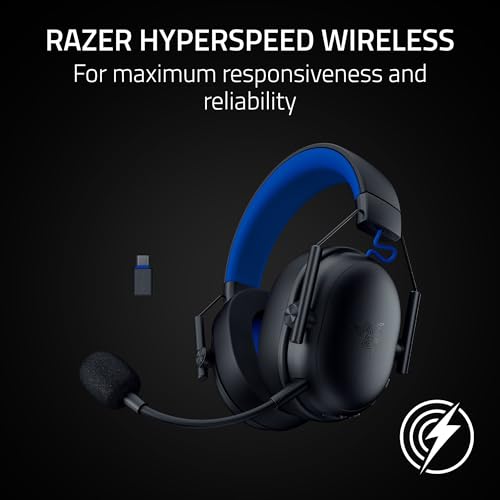 Razer BlackShark V3 X HyperSpeed Wireless Gaming Headset for PS5: 50mm Drivers - Cardioid Mic - 2.4 GHz, Bluetooth - Works with PC, Mac, Nintendo Switch, Smartphone - Long Battery Life - Black - color: Black, style: PS5