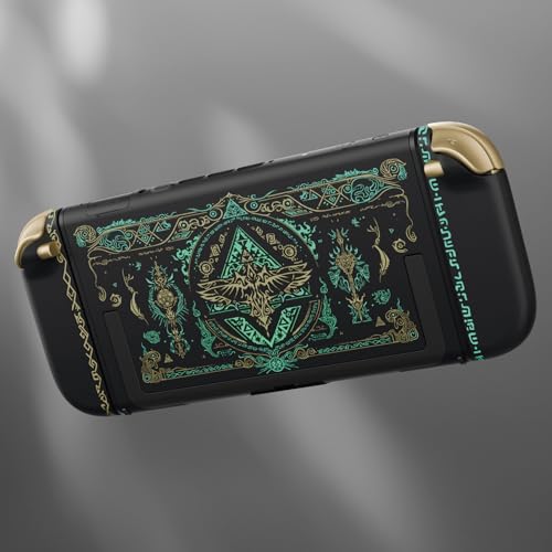 eXtremeRate DIY Replacement Shell Buttons for Nintendo Switch 2, Full Set Back Plate Controller Housing with Buttons for Switch 2 Handheld Console & Joycon 2 - Deluxe Version - Totem of Kingdom Black - color: Glow in Dark - Totem of Kingdom Black