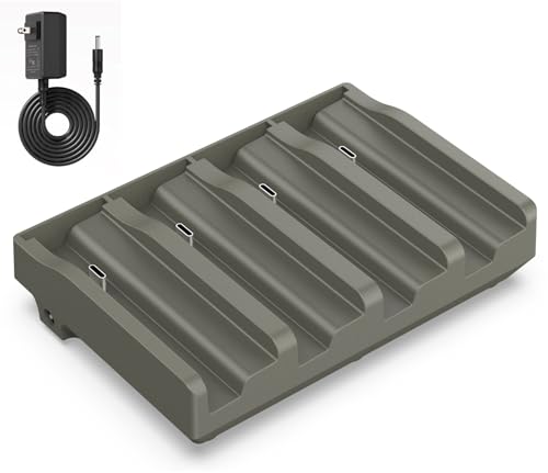 Reveal Lithium Battery Charger 4 Port Charger Compatible with Reveal Hunting Trail Camera Upgrade Charging Speed 5V/2A Input Output - size: 1 charger only