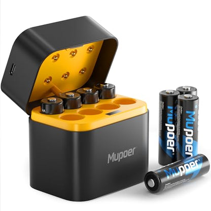 Rechargeable AA Batteries Lithium with Charger,8 pack 1.5V 3000mWh Double A Battery Rechargeable,Long Lasting Pilas Recargables Lithium ion AA Battery with Charging Storage Box for Blink Outdoor Xbox - size: 3000mWh 8AA