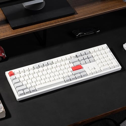 Keychron Q6 Max QMK/LAUNCHER Wireless Bluetooth/2.4 GHz/USB-C Wired Custom Mechanical Keyboard, Full Size Programmable Knob RGB Backlit Hot-Swappable Gateron Brown Switch for Mac Windows Linux - White - color: Hot-swap Brown Switch