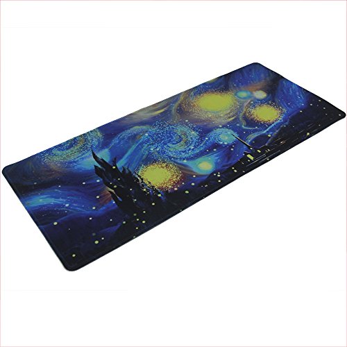 LIEBIRD® Extended XXXL Gaming Mouse Pad - Dimension - Portable with Extended XXL Size - Non-Slip Rubber Base - Special Treated Textured Weave with Precision Control (Starry Night) - color: Starry Night