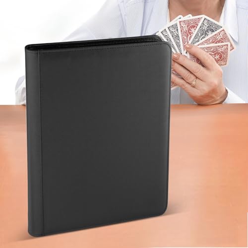 16 Pocket Ringless Side Loading Trading Card Binder, 1024 Cards PU Fixed Page Zipper Card Album for TCG Sports Game Cards, Not Fit Top Loaders (Black) - color: 16 Pocket 1024 Diamond Black